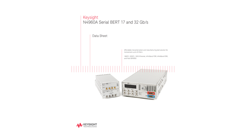 N4960A Serial BERT 17 and 32 Gb/s
